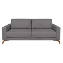 Sofá 3 Lugares Henry Veludo Cinza 210 cm Sofá 3 Lugares Henry Veludo Cinza 210 cm