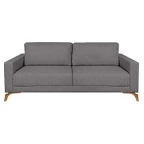 Sofá 3 Lugares Henry Veludo Cinza 230 cm Sofá 3 Lugares Henry Veludo Cinza 230 cm