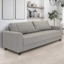 Sofá 3 Lugares Herval Clean Linho Cinza, 200 cm