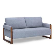 Sofá 3 Lugares Herval Wood Cinza, 191 cm Sofá 3 Lugares Herval Wood Cinza, 191 cm