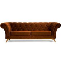 Sofá 3 Lugares Império 180 Cm Veludo Telha C-262