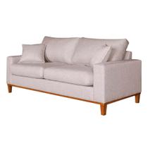 Sofá 3 Lugares Istambul com Base Madeira Linho Balaqui Decor