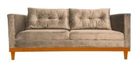 Sofá 3 Lugares Itália Suede Bege Sofá 3 Lugares Itália Suede Bege