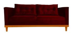 Sofá 3 Lugares Itália Suede Bordô Sofá 3 Lugares Itália Suede Bordô