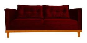 Sofá 3 Lugares Itália Suede Bordô Sofá 3 Lugares Itália Suede Bordô