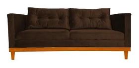 Sofá 3 Lugares Itália Suede Marrom Sofá 3 Lugares Itália Suede Marrom