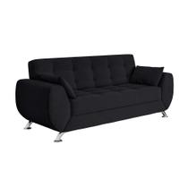 Sofá 3 Lugares Larissa Suede Preto