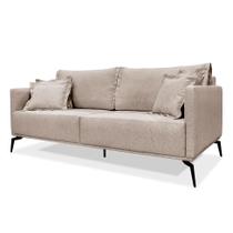 Sofá 3 Lugares Lazio Linho Rústico Areia 180 cm Sofá 3 Lugares Lazio Linho Rústico Areia 180 cm