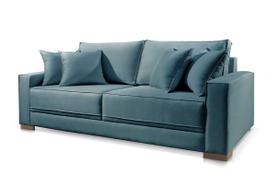 Sofá 3 Lugares Linho Azul Helô 2,4m