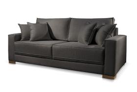 Sofá 3 Lugares Linho Preto Helô 2,4m