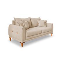 Sofá 3 Lugares Lisboa Bouclé Bege 180 cm Sofá 3 Lugares Lisboa Bouclé Bege 180 cm
