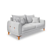 Sofá 3 Lugares Lisboa Veludo Prata 220 cm Sofá 3 Lugares Lisboa Veludo Prata 220 cm