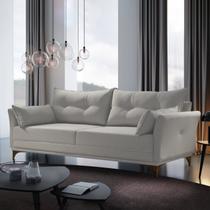 Sofá 3 Lugares Living 190cm com 2 Almofadas e Pés em Madeira Maciça Verona Espresso Móveis Sofá 3 Lugares Living 190cm com 2 Almofadas e Pés em Madeira Maciça Verona Espresso Móveis