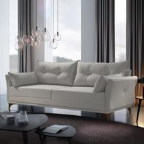 Sofá 3 Lugares Living 190cm com 2 Almofadas e Pés em Madeira Maciça Verona Espresso Móveis Sofá 3 Lugares Living 190cm com 2 Almofadas e Pés em Madeira Maciça Verona Espresso Móveis