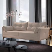 Sofá 3 Lugares Living 190cm com 2 Almofadas e Pés em Madeira Maciça Verona Espresso Móveis Sofá 3 Lugares Living 190cm com 2 Almofadas e Pés em Madeira Maciça Verona Espresso Móveis