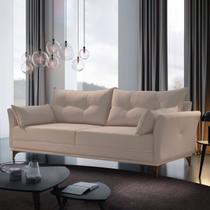 Sofá 3 Lugares Living 190cm com 2 Almofadas e Pés em Madeira Maciça Verona Espresso Móveis Sofá 3 Lugares Living 190cm com 2 Almofadas e Pés em Madeira Maciça Verona Espresso Móveis