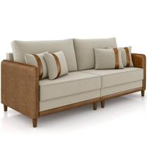 Sofá 3 Lugares Living 232cm Asbury K01 Veludo Bege material sintético Camel - Lyam Decor Sofá 3 Lugares Living 232cm Asbury K01 Veludo Bege material sintético Camel - Lyam Decor