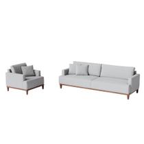 Sofá 3 Lugares Living Fixo Doha 2,50m em Bouclé Sofá 3 Lugares Living Fixo Doha 2,50m em Bouclé