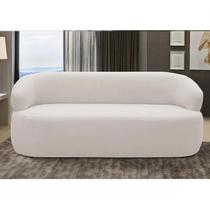Sofá 3 Lugares Living Orgânico Sala de Estar 170cm Conka F05 Veludo Bege - Mpozenato