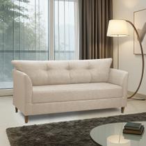 Sofá 3 Lugares Living para Sala Leblon 180cm Linho Bege E03 - D'Rossi Sofá 3 Lugares Living para Sala Leblon 180cm Linho Bege E03 - D'Rossi