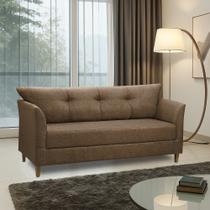Sofá 3 Lugares Living para Sala Leblon 180cm Linho Marrom Cacau E03 - D'Rossi Sofá 3 Lugares Living para Sala Leblon 180cm Linho Marrom Cacau E03 - D'Rossi