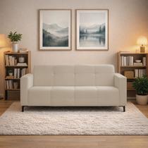 Sofá 3 Lugares Living Sala de Estar 200cm Bento em Aço Veludo K01 - D Rossi Sofá 3 Lugares Living Sala de Estar 200cm Bento em Aço Veludo K01 - D Rossi