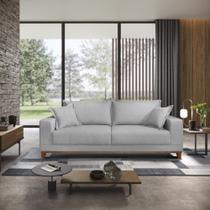 Sofá 3 Lugares Lugano Living 2,00m Base em Madeira Linho