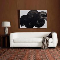 Sofá 3 lugares Luxo Recepção Escritório Sala de Estar e TV Veneza 180cm Bouclé Branco- MABE MAGAZINE