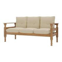 Sofá 3 Lugares Madeira Maciça Liz Multimóveis Vcr7000 Bege