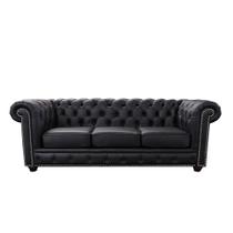 Sofá 3 Lugares Maísa 235cm Couro Preto - Sallar Home