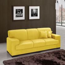 Sofá 3 Lugares Manuela Suede Amarelo Império Estofados