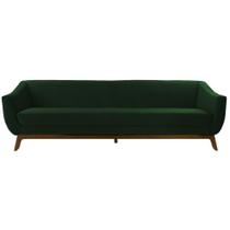 Sofá 3 Lugares Milano Verde Base Madeira Larbelle Móveis