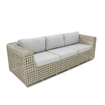 Sofá 3 Lugares Modelo Fúcsia Fibra Sintética e Alumínio Área Externa e Interna