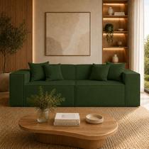 Sofá 3 Lugares Modular 2mts Bouclê para Sala - Balaqui Decor