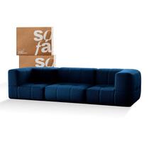 Sofá 3 lugares Modular Sofá na Caixa em Boucle com 3 Módulos 2,58m