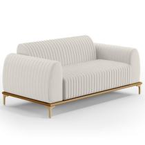 Sofá 3 Lugares Molino 180 Cm Pés D'ouro Cru C-443 Sofá 3 Lugares Molino 180 Cm Pés D'ouro Cru C-443