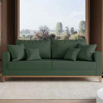 Sofa 3 Lugares Monaco 1,80 M com Almofadas Suede Verde Musgo