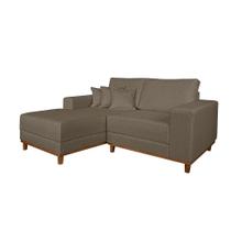 Sofá 3 Lugares Mônaco com Chaise Esquerdo Linho Marrom Claro Sofá 3 Lugares Mônaco com Chaise Esquerdo Linho Marrom Claro