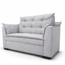 Sofá 3 Lugares Namoradeira Recepção Sala Confortável Requinte Moderno Linho Cor:Linho Bege