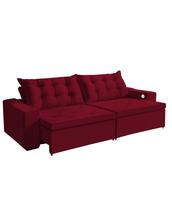 Sofá 3 lugares Napoli 3,00 metros Vermelho Retrátil Reclinável Tecnologia Carregamento 4 portas USB ,com tapete Incluso