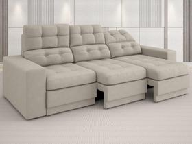 Sofá 3 Lugares Net Jobim Assento Retrátil e Reclinável Areia 2,05m (L)