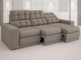 Sofá 3 Lugares Net Jobim Assento Retrátil e Reclinável Bege 2,05m (L)