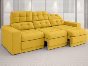 Sofá 3 Lugares Net Jobim Assento Retrátil e Reclinável Canario 2,05m (L)