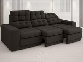 Sofá 3 Lugares Net Jobim Assento Retrátil e Reclinável Chocolate 2,05m (L)