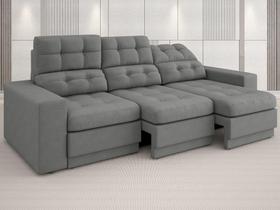 Sofá 3 Lugares Net Jobim Assento Retrátil e Reclinável Grafite 2,05m (L)