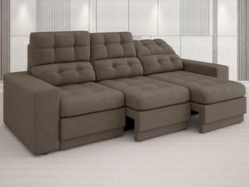 Sofá 3 Lugares Net Jobim Assento Retrátil e Reclinável Marrom 2,05m (L) - NETSOFAS