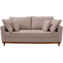 Sofá 3 Lugares Noruega Base de Madeira Linho