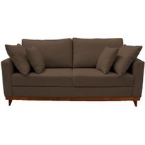 Sofá 3 Lugares Noruega Base de Madeira Linho