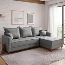 Sofá 3 Lugares Onix com Chaise Lado Direito 230cm em Linho Sofá 3 Lugares Onix com Chaise Lado Direito 230cm em Linho