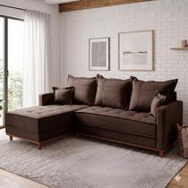 Sofá 3 Lugares Onix com Chaise Lado Esquerdo 230cm em Veludo Sofá 3 Lugares Onix com Chaise Lado Esquerdo 230cm em Veludo